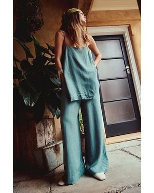 Free People Sightseer Linen Set - Blue