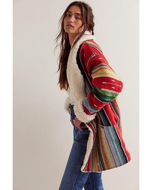 Wrangler X Lainey Wilson Sunburn Aztec Coat Jacket - Blue