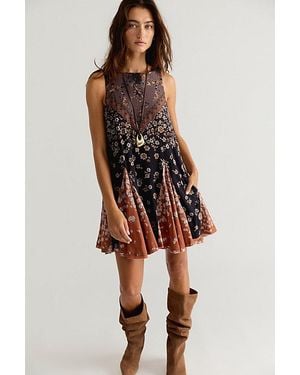 Free People Everlasting Printed Mini Dress - Multicolor