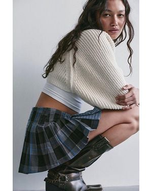 Free People Sherry Pleated Mini Skirt - Grey