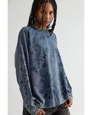 THE TALES Paisley Long Sleeve Top - Blue