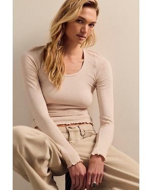 Intimately By Free People Base Layer Thermal Scoop Neck Long Sleeve By - Natural