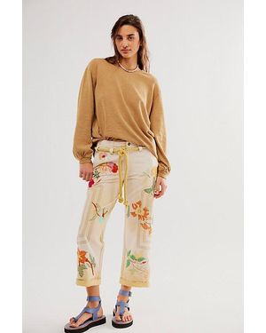 Free People We The Free Electric Sands Embroidered Trousers - White