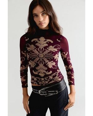 Free People Jessa Long Sleeve Top - Red
