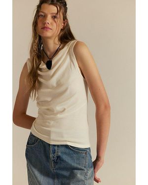Free People Lola Asymmetrical Hem Tank Top - Natural