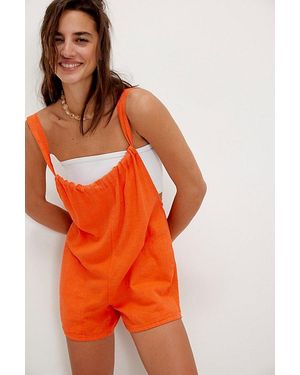 Free People Freebird Linen Shortall - Orange