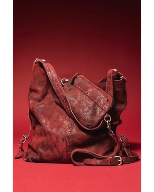 Free People Dallas Distressed Suede Bag - Red