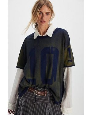 Free People Laid Back Tee - Blue