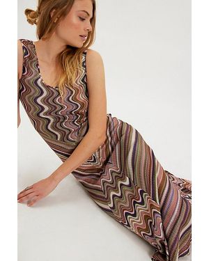 Anna Sui Godet Knit Midi Dress - Brown