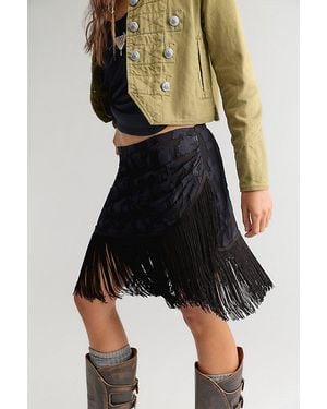 Nigel Preston Micro Mini Fringe Skirt - Black