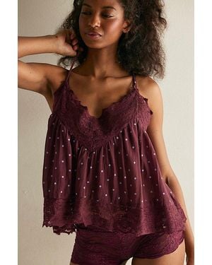 Free People Fiona Printed Cami - Red
