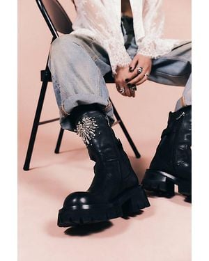Nan-Ku Couture Glasgow Embellished Boots By - Black