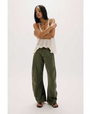 Free People Spotlight Washed Barrel Chino Trousers - Multicolour