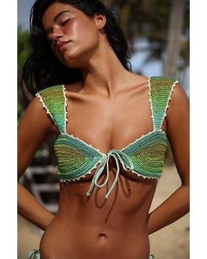 CAPITTANA Lucy Crochet Bikini Top - Green