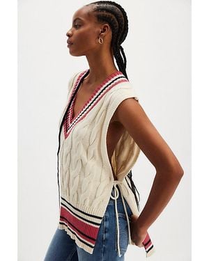 Free People Coastal Prep Poncho Vest - Multicolour