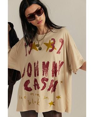 Daydreamer Johnny Cash Doodles Tee By - Natural