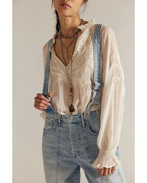 Free People Berkley Suspender Jeans - Multicolour
