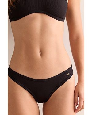 Nudea The Organic Cotton Dipped Thong 2 Pack - Black