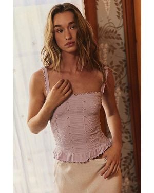Intimately By Free People So Soft Frill Square Neck Tank Top By - Brown