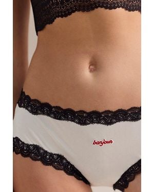 Uwila Warrior Embroidered Soft Silk Briefs - Black