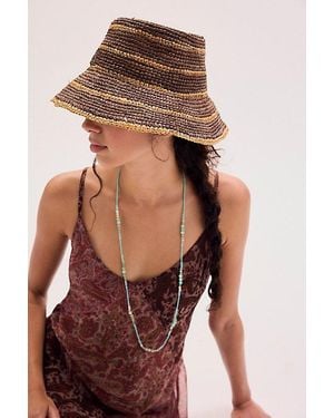 Free People Aneta Rafia Bucket Hat - Brown
