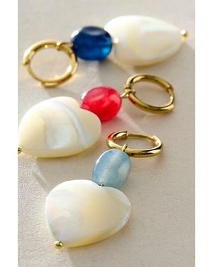 Kozakh Blooming Heart Earrings - Black