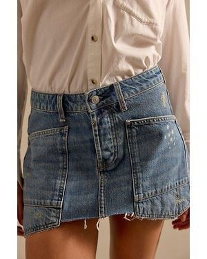 Free People Dolly Denim Mini Skirt - Grey