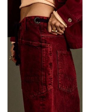 Free People Moxie Pull-On Barrel Jeans - Brown