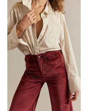 Free People Kellee High-Rise Cord Palazzo Pants - Red