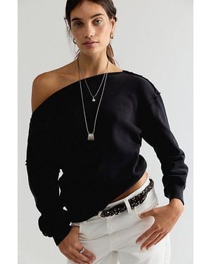 Free People Get It Twisted Sweatshirt - Black