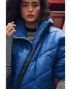 Fp Movement Atlas Asymmetrical Puffer Jacket - Blue