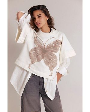 Free People Dahlia Short Sleeve Pullover - White
