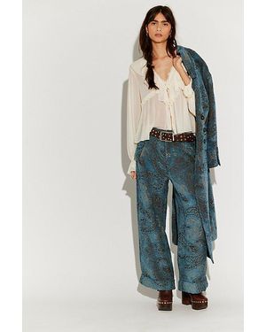 Free People Royal East Jacquard Harem Trousers - Blue