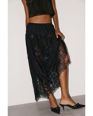 Free People Midnight Mirage Maxi Slip Skirt - Black