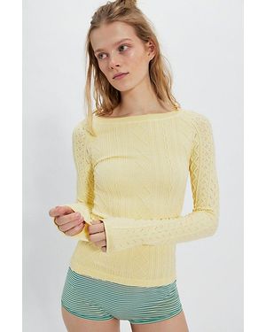 Intimately By Free People So Soft Seamless Modal Cable Long Sleeve By - Yellow