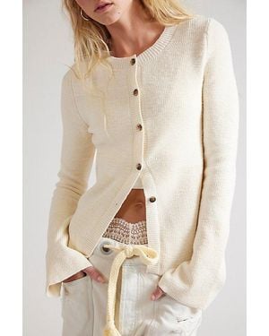 Free People Lift Me Up Cardi - Natural
