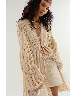 Free People Juliet Cutwork Duster Top - Natural