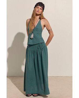 free-est Sandshell Linen Skirt Set By - Green