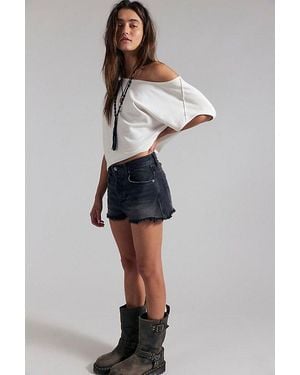 Free People Double Take Slouch Shorts - Black