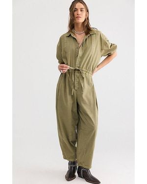 Free People Take Me Away Jumpsuit - Green
