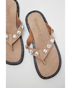 Vicenza Perth Studded Thong Sandals By - Black