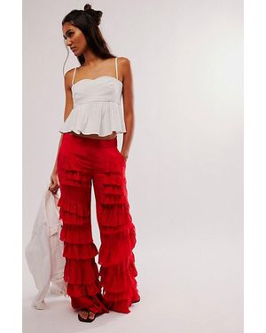 Free People Rock And Frill Trousers - Red