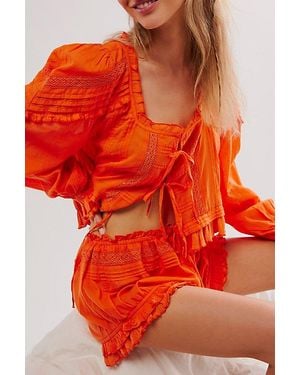 Intimately By Free People Florence Bed Jacket Set - Red