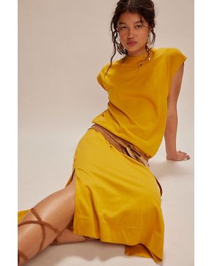 Free People All Day Long Midi Dress - Yellow