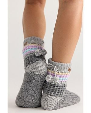 Muk Luks Waffle Short Cottage Socks By - Gray