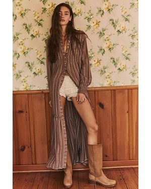 Free People Chasing Dawn Maxi Shirtdress - Brown
