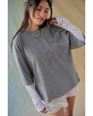 Free People Perfect Oversized Tee - Blue