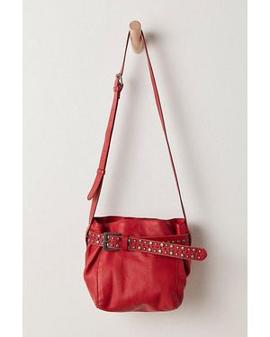 Free People Embellished Belt Bucket Bag - Red