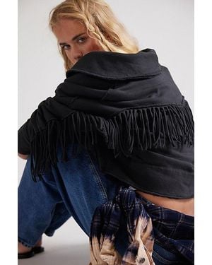 Ragabond Wyatt Fringe Cardi - Black