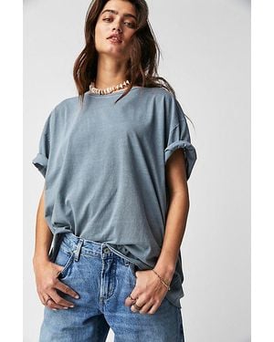 Free People Nina Tee At Free People In Blue Mirage, Size: Small